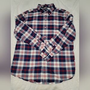 Chaps Red and White Casual Button Down Shirt